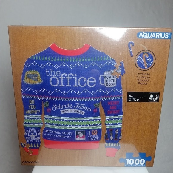 Aquarius Other - The Office Schrute Farms Ugly Christmas Sweater Shaped 1000 Piece Jigsaw Puzzle